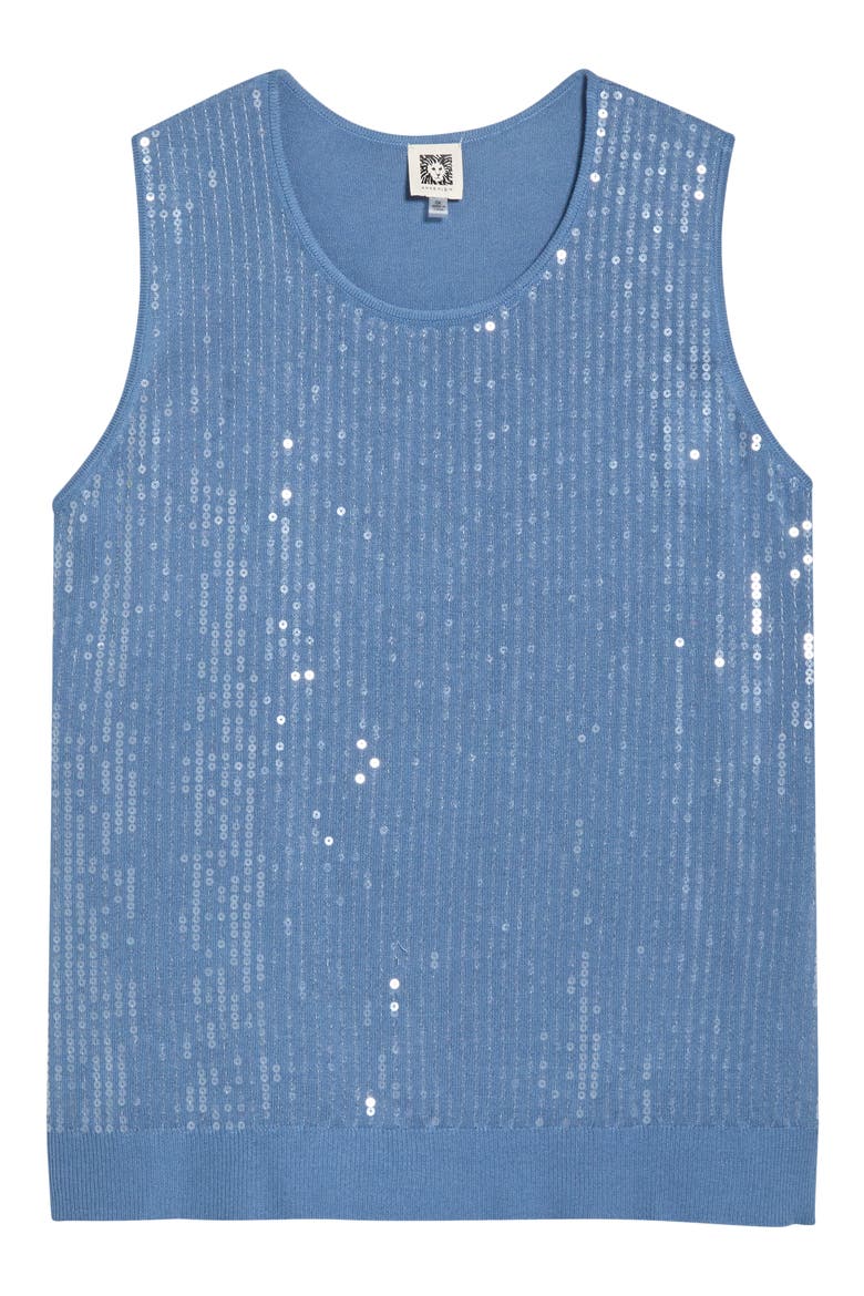 Sequin Detail Sweater Tank, Alternate, color, DUTCH BLUE