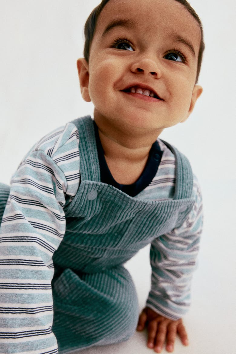 Corduroy Overalls, Alternate, color, Dusty turquoise