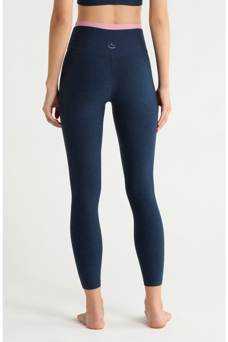 Space Dye High Waist Midi Leggings, Alternate, color, NOCTURNAL NAVY/ BALLET PINK