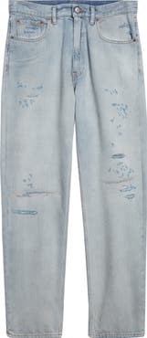 MM6 Maison Margiela Distressed Straight Leg Jeans