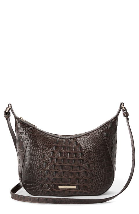 Corinne Croc Embossed Leather Crossbody