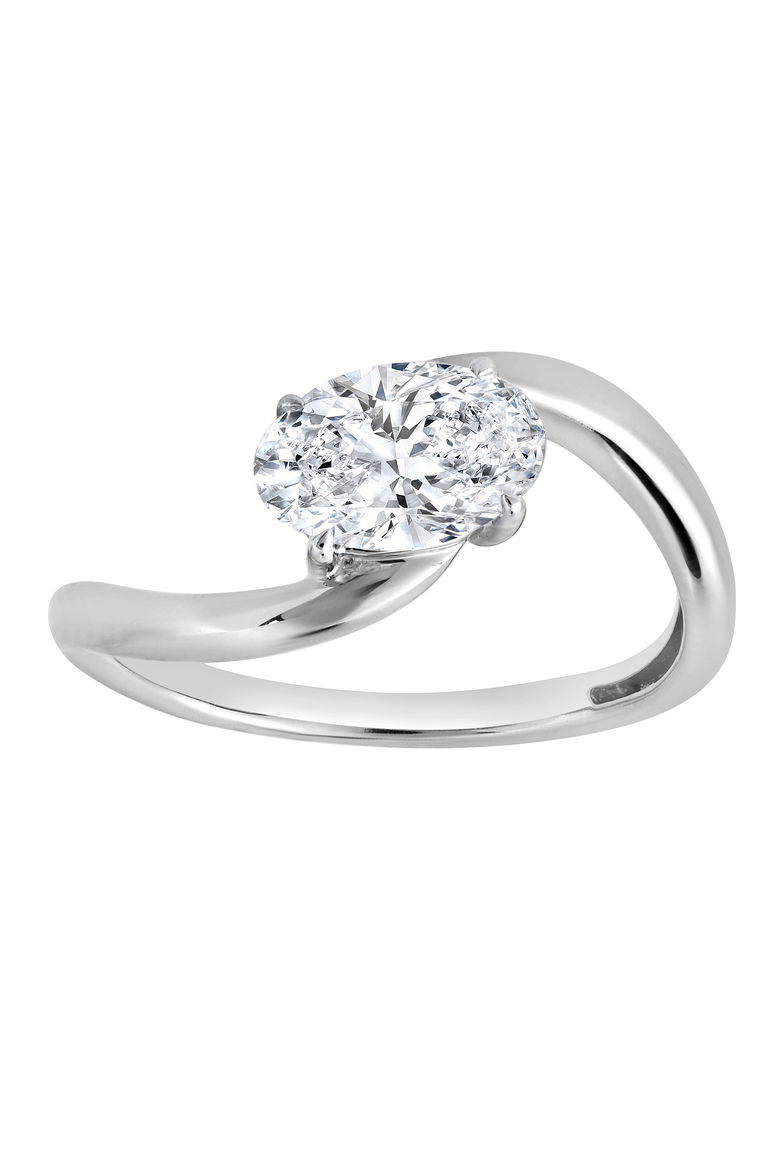 Lilian 1 Ct Oval Lab Grown Diamond Engagement Ring, Main, color, 14K White Gold