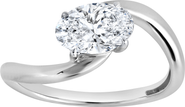 LuvMyJewelry Lilian 1 Ct Oval Lab Grown Diamond Engagement Ring