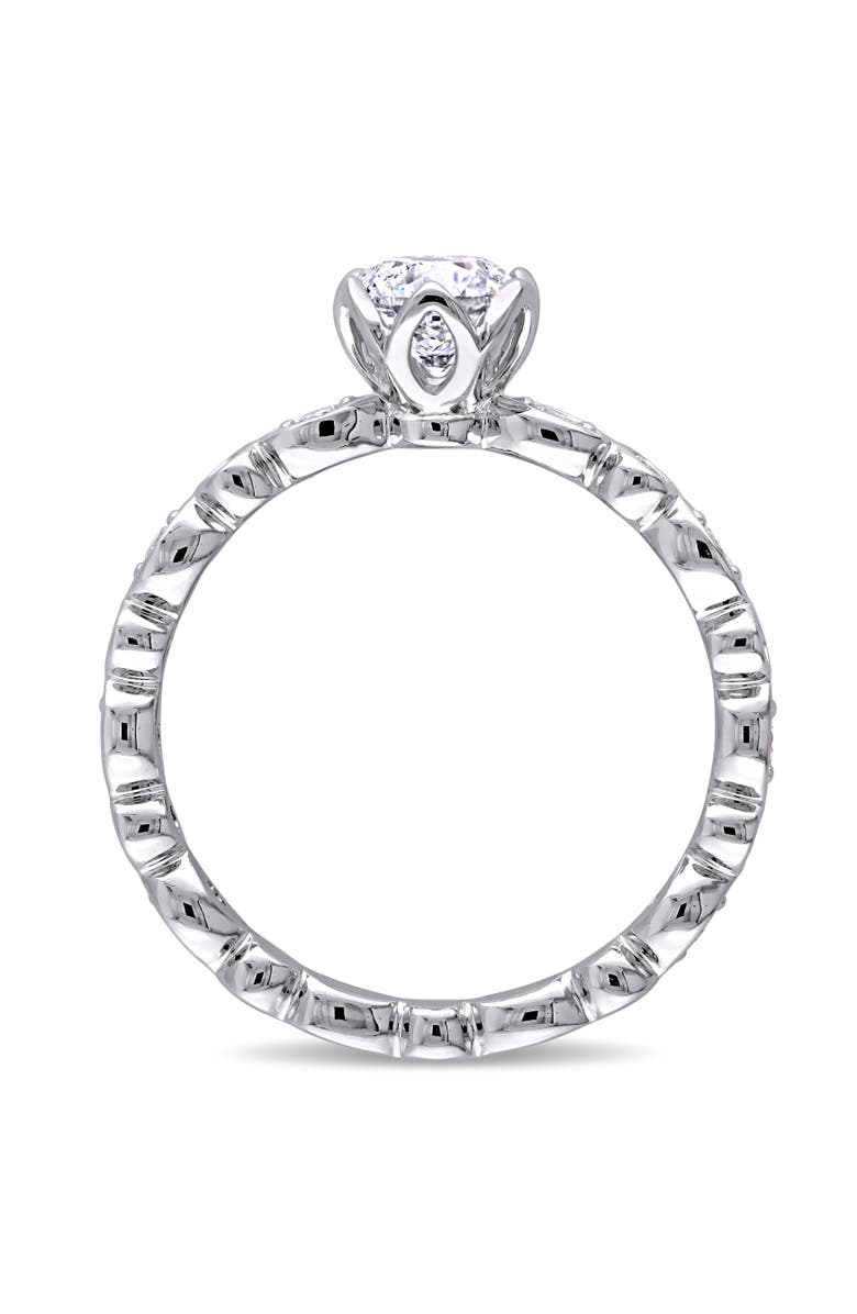 Julianna B. Diamond Raised Scalloped Engagement Ring 14k, Alternate, color, 14K White Gold