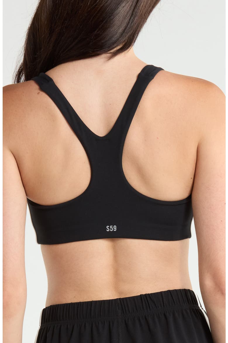 Ella Airweight Sports Bra, Alternate, color, BLACK/ WHITE