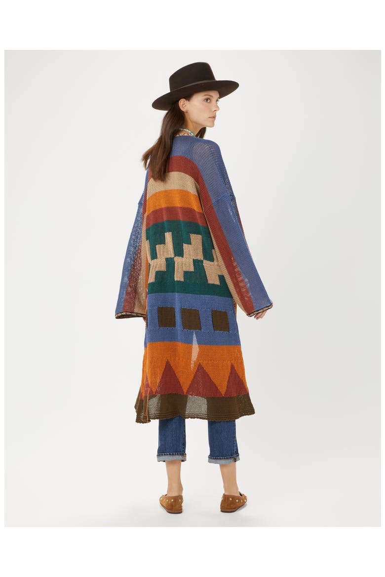 Lara Multicolor Knit Linen Maxi Cardigan, Alternate, color, MIX
