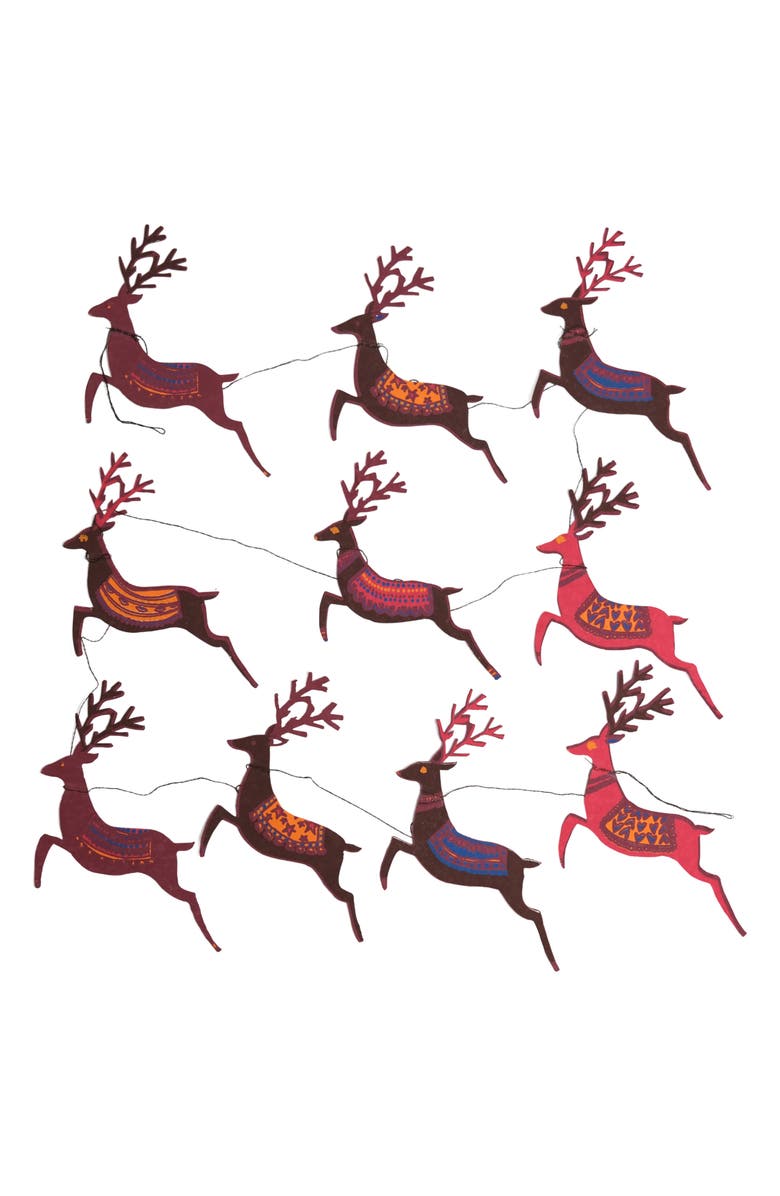 East End Press Paper Reindeer Sewn Garland, Main, color, Mixed