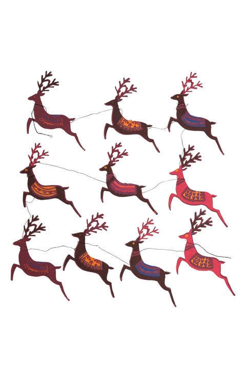 Paper Reindeer Sewn Garland