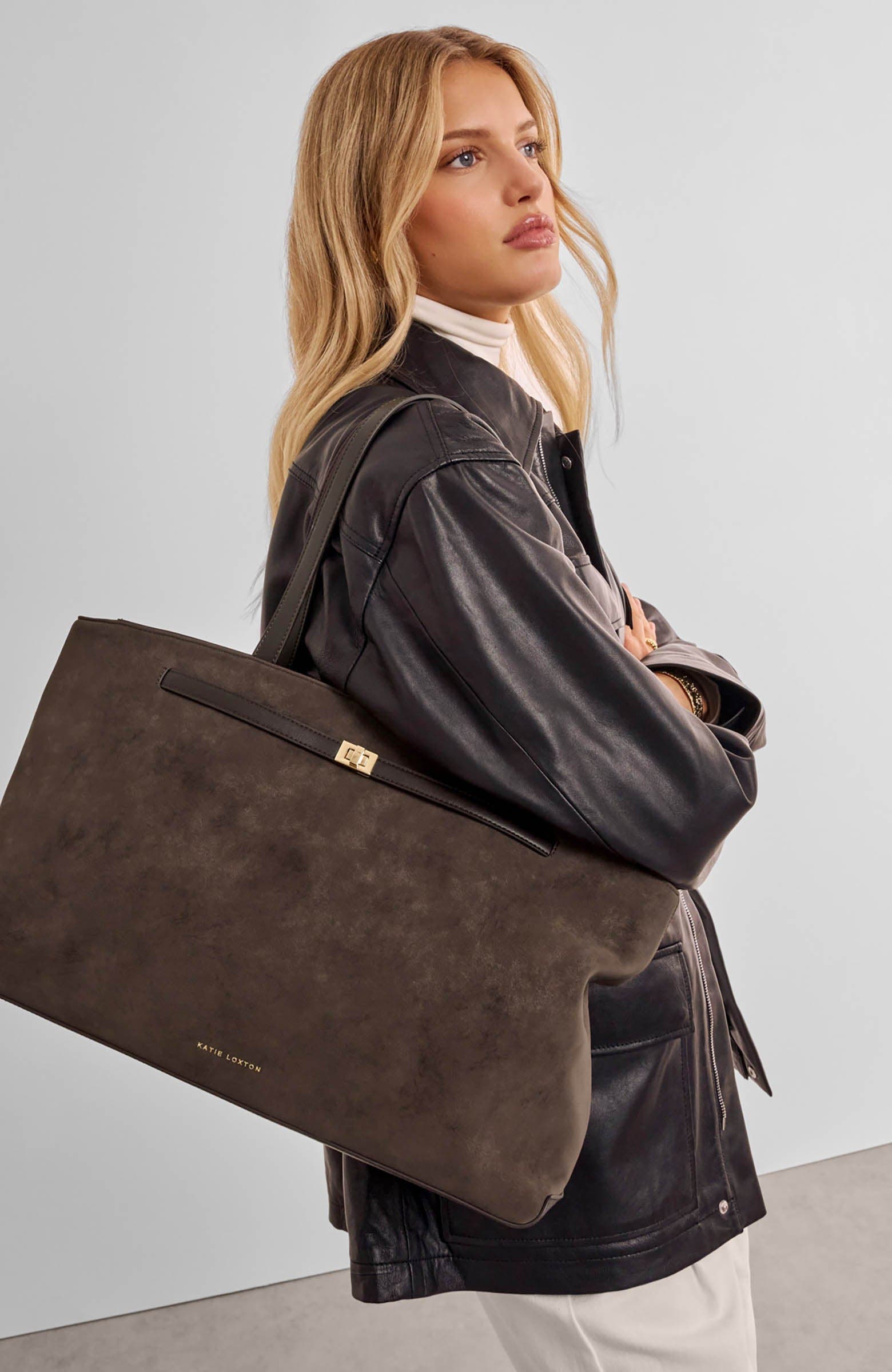 Orin Tote Bag, Alternate, color, Bitter Chocolate Suedette