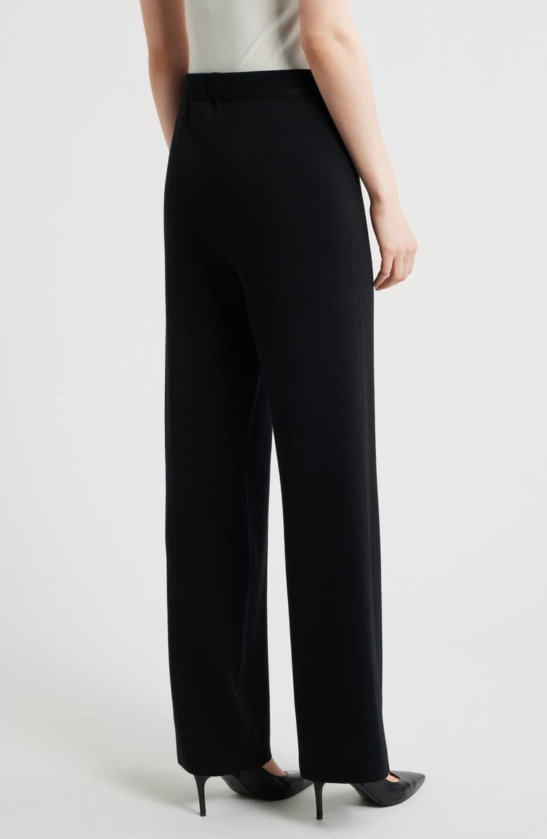 Tahari ASL Wide Leg Sweater Pants, Alternate, color, Black
