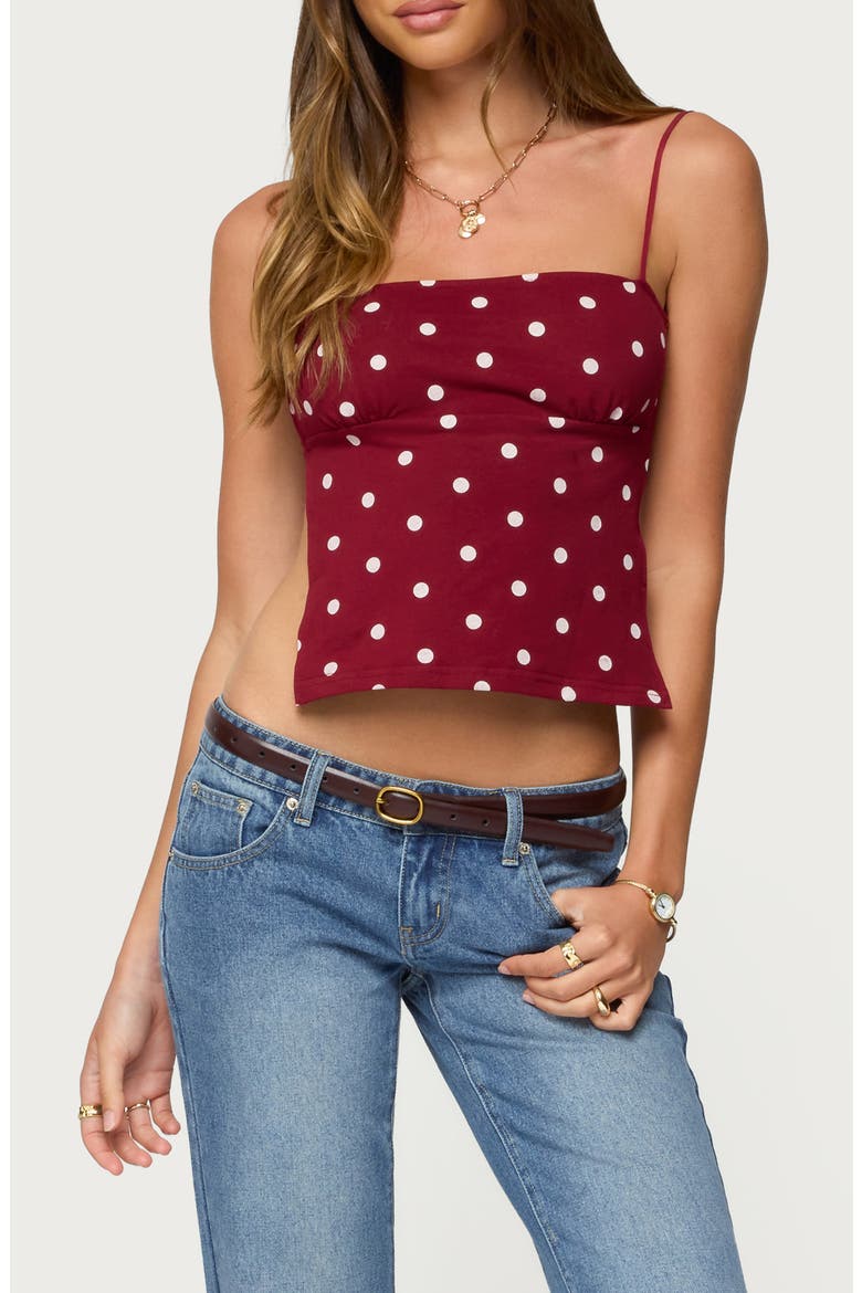 Jinx Print Open Back Top, Main, color, BURGUNDY-AND-CREAM