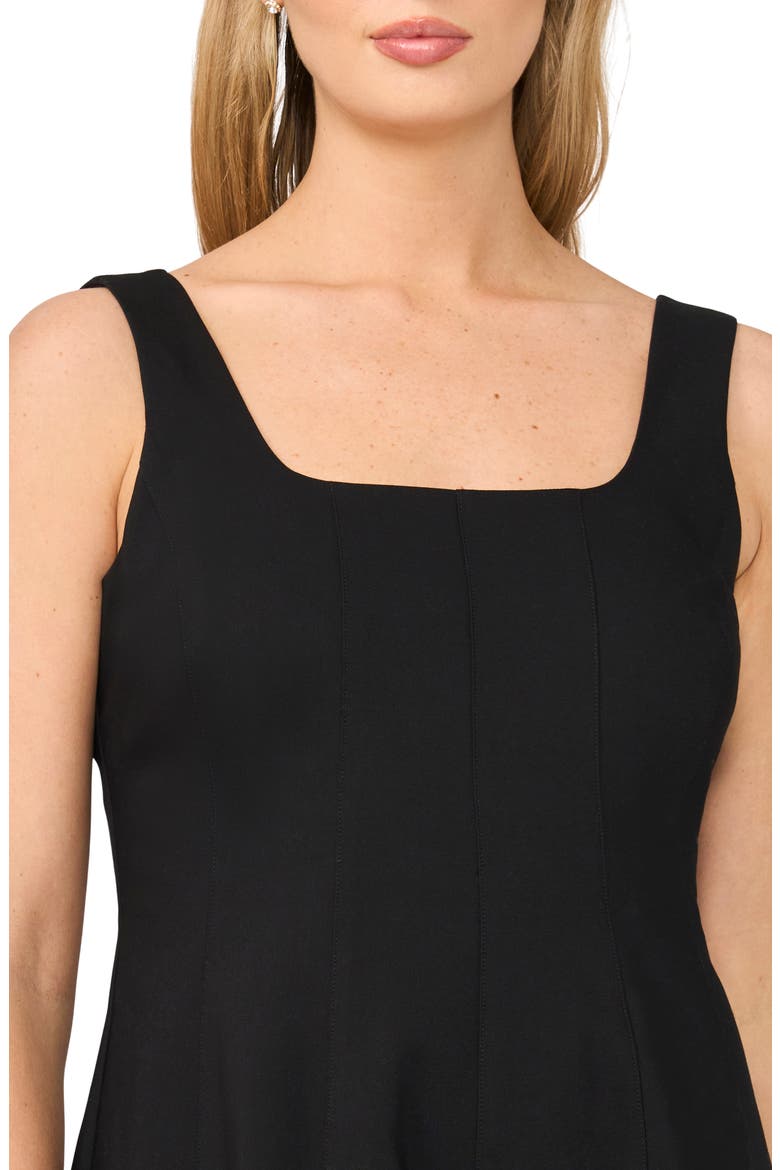 Seamed A-Line Maxi Dress, Alternate, color, RICH BLACK