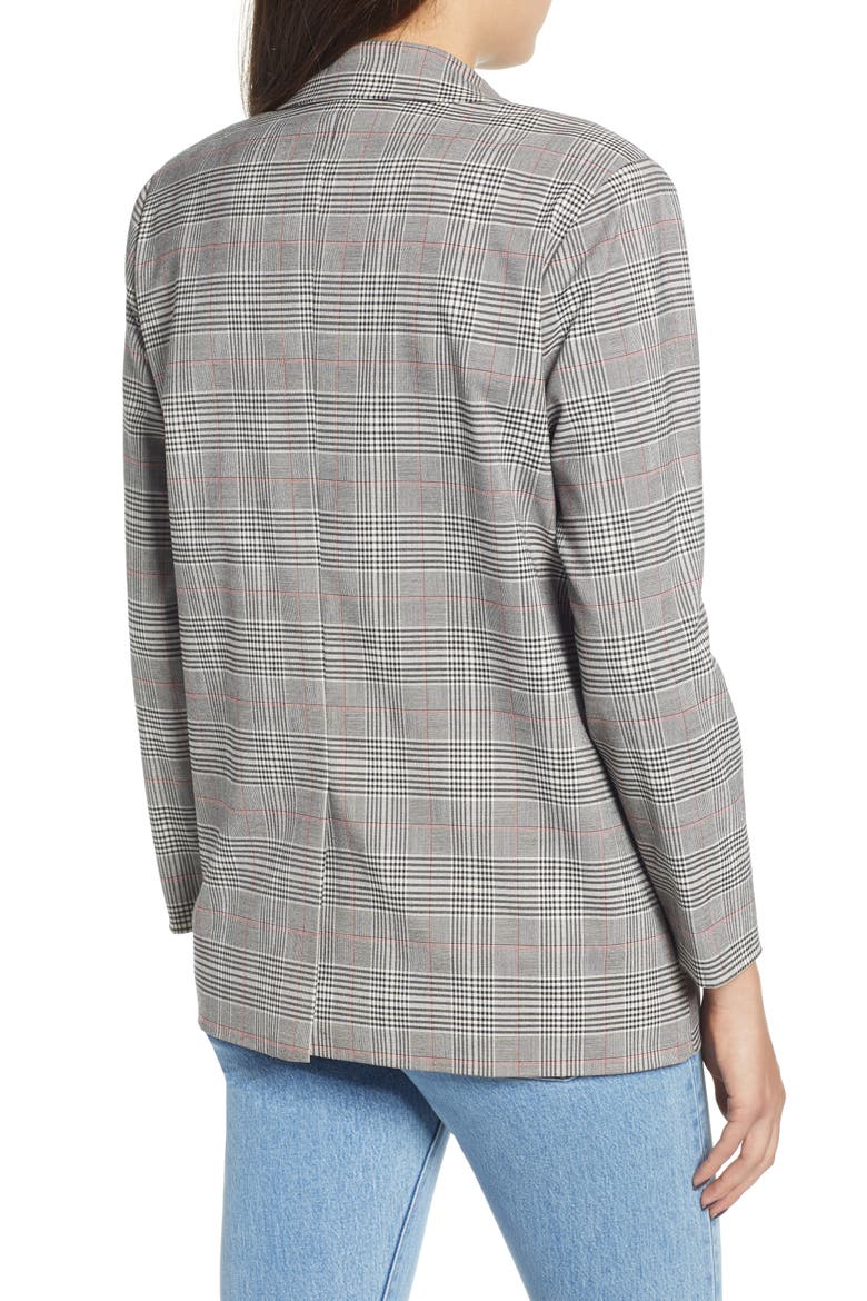 Double Breasted Jacket, Alternate, color, CANDY PINK PLAIDDNU