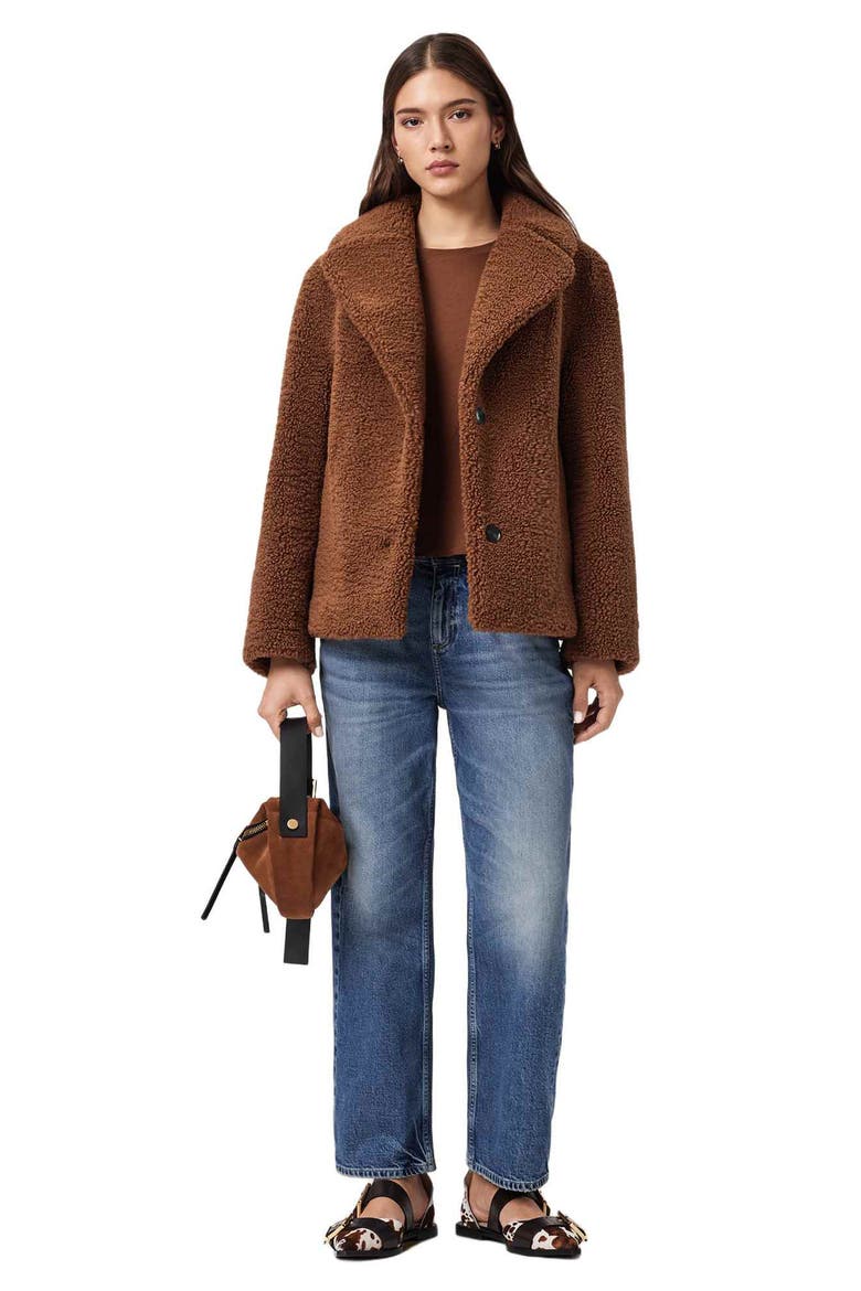 Eddie Teddy Jacket, Alternate, color, CARAMEL BROWN