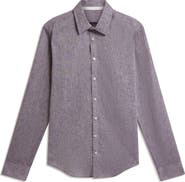 Ted Baker Prynn Regular Fit Linen & Cotton Button-Up Shirt