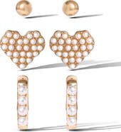 Jessica Simpson Pearl Stud Earring Set of 3