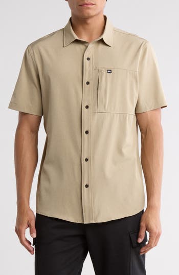 QUIKSILVER QUIKSILVER ALBAN SHORT SLEEVE BUTTON-UP SHIRT