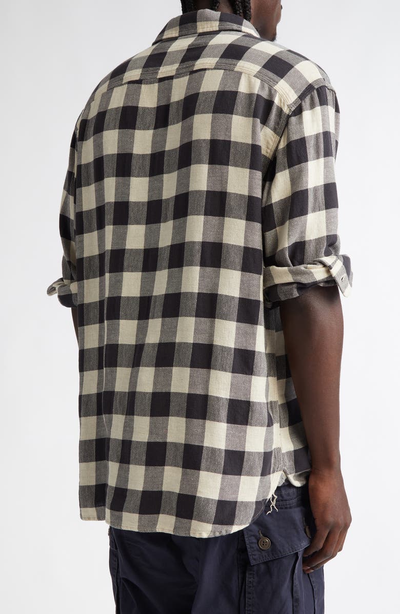 Double RL Check Cotton & Linen Flannel Button-Up Shirt, Alternate, color,