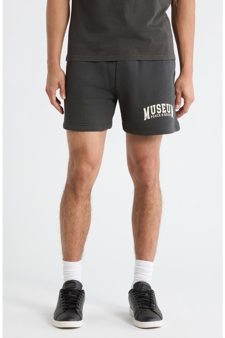Logo Cotton Sweat Shorts, Main, color, BLACK