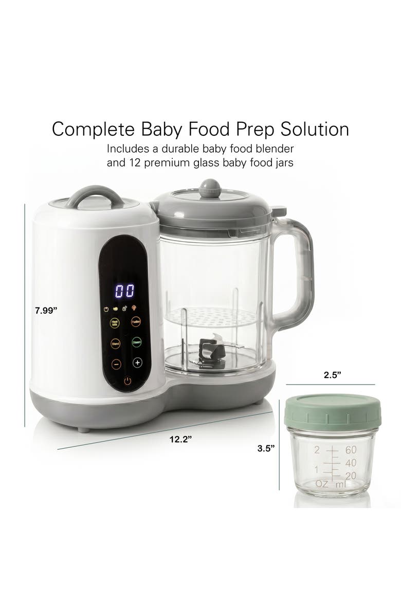 Sperric Glass Baby Food Storage Jars with Compact Baby Food Steamer and Blender Set, Alternate, color,