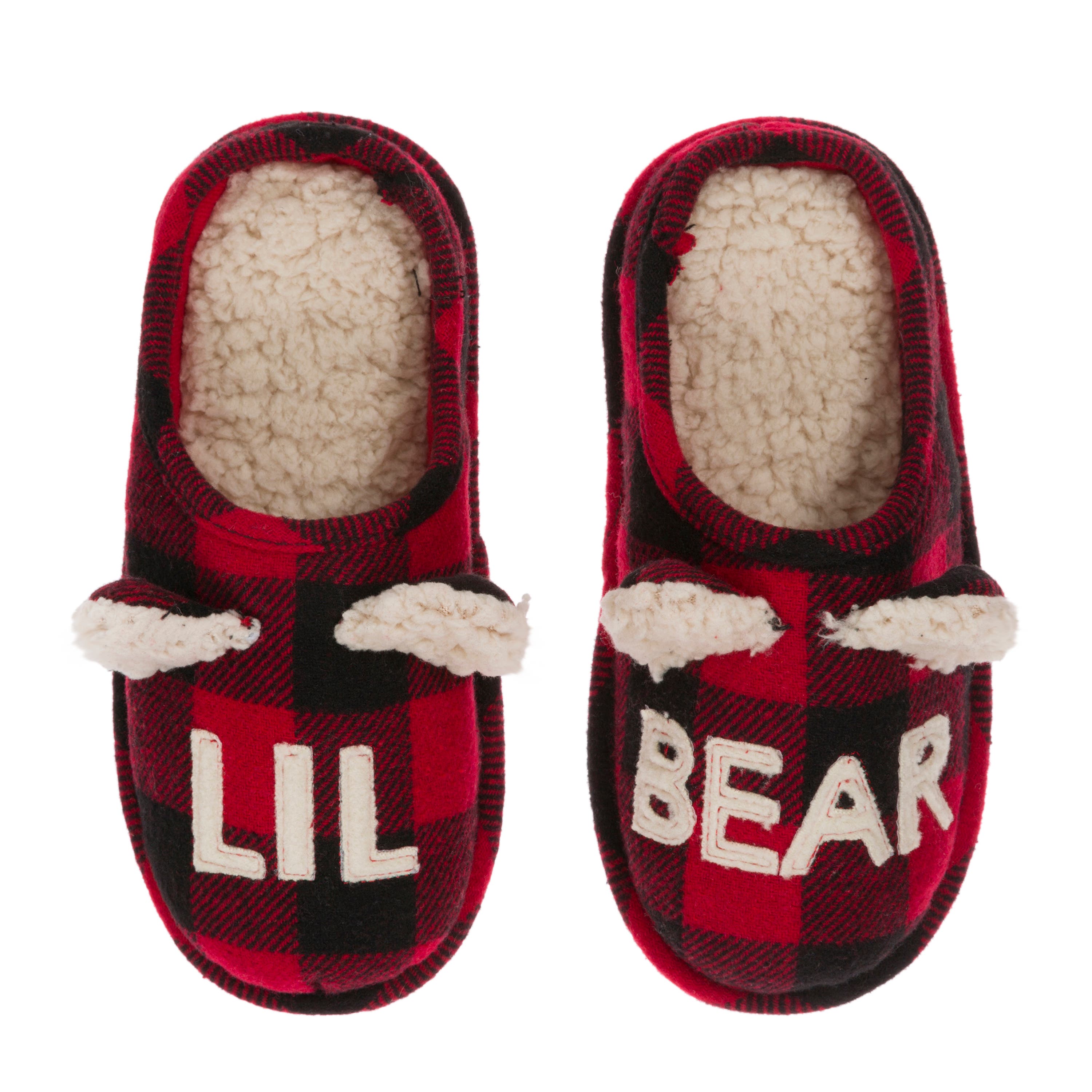 DEARFOAMS Kids' Buffalo Check Lil Bear Clog Slipper, Main, color, Red Plaid