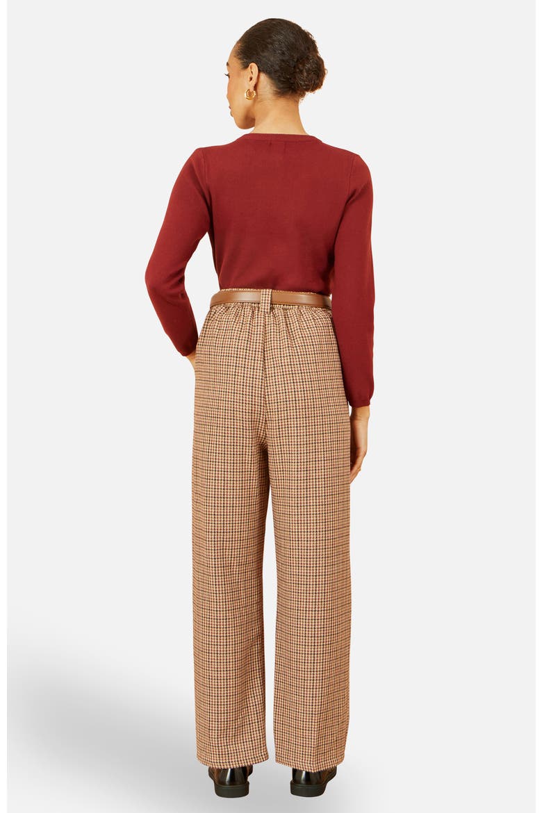 Check Wide Leg Pants, Alternate, color, Brown