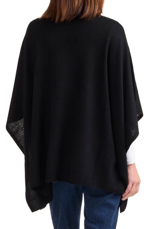 Bruno Magli Women's Quarter-zip Wool Blend Knit Poncho In Black