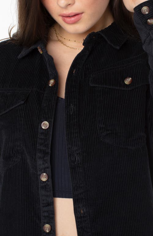 Roxy Let Go Corduroy Button-up Shirt In Black