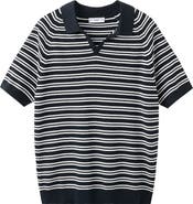 MANGO Stripe Knit Polo