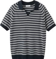MANGO Stripe Knit Polo