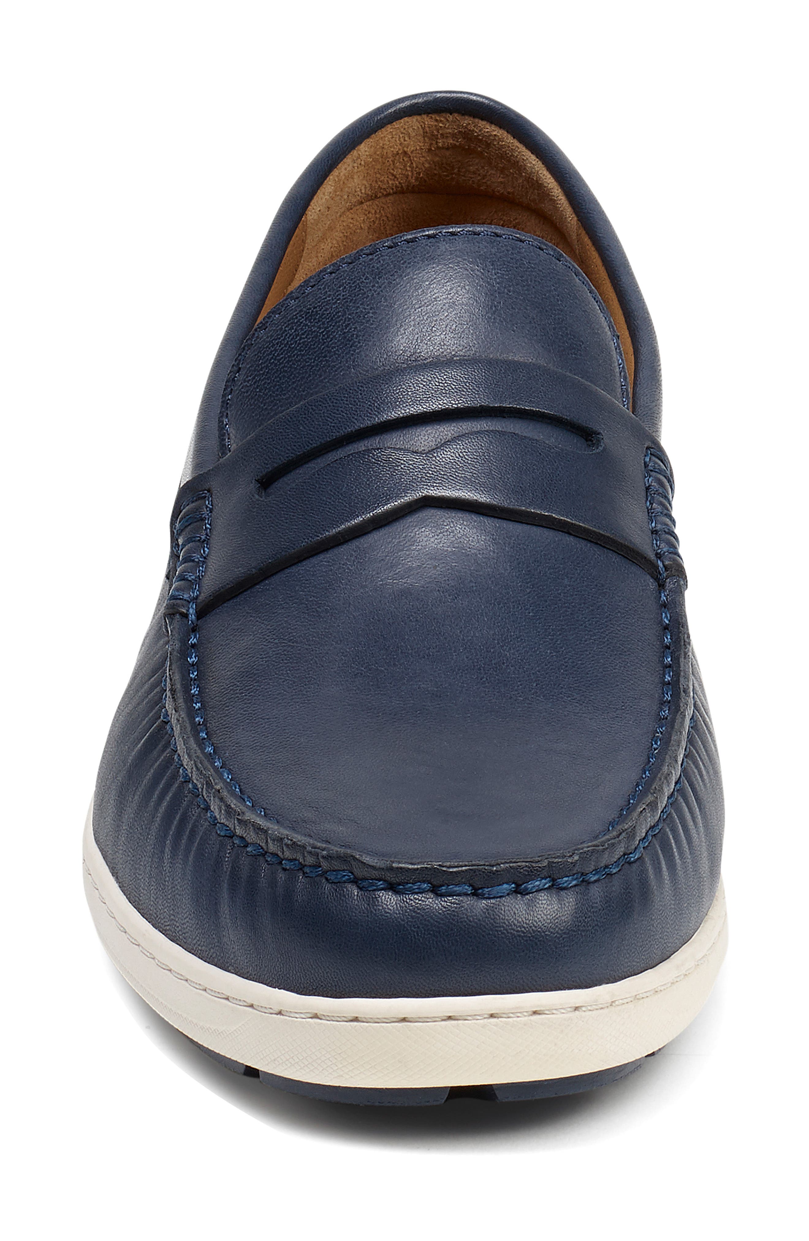 Sheldon Penny Loafer, Alternate, color, NAVY LEATHER