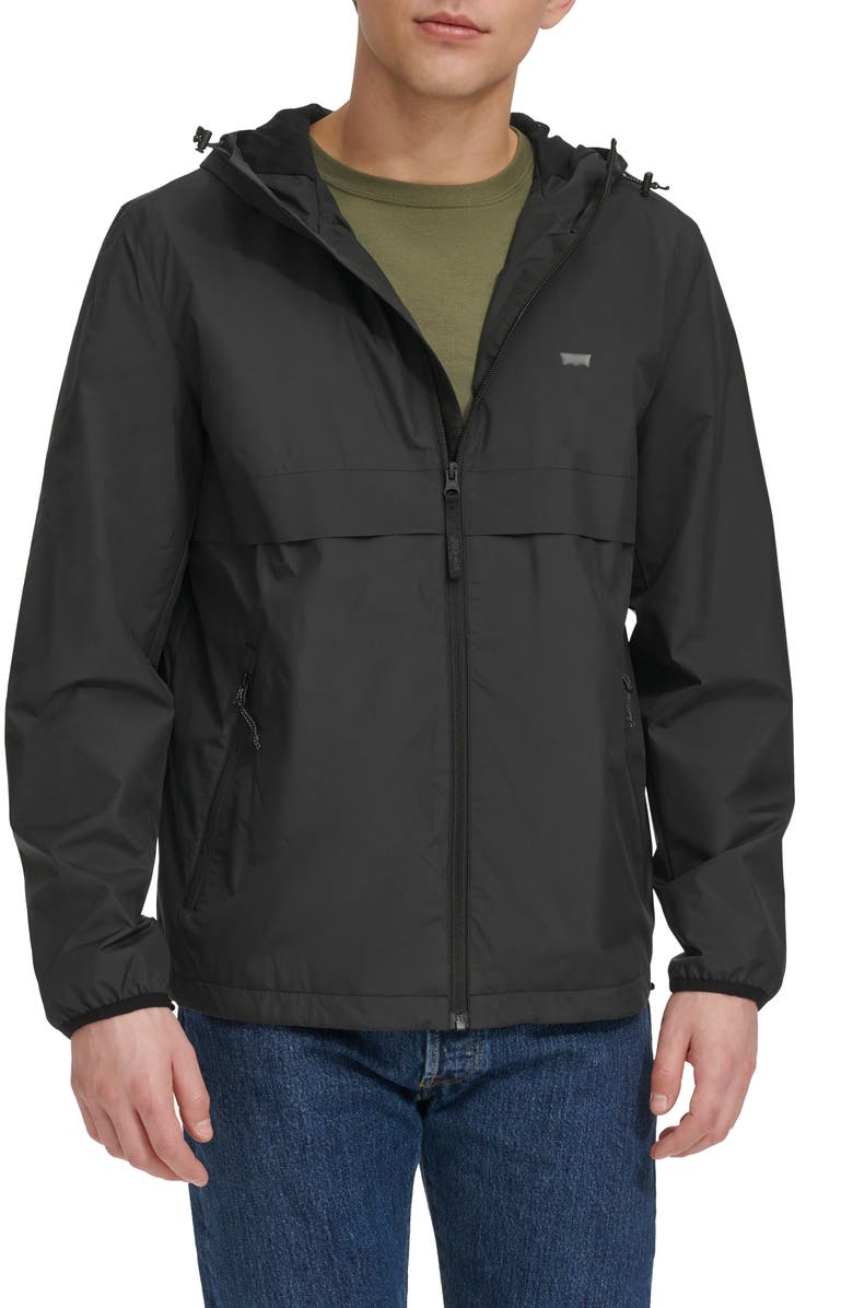 Levi's<sup>®</sup> Water Resistant Hooded Rain Jacket, Main, color, 
