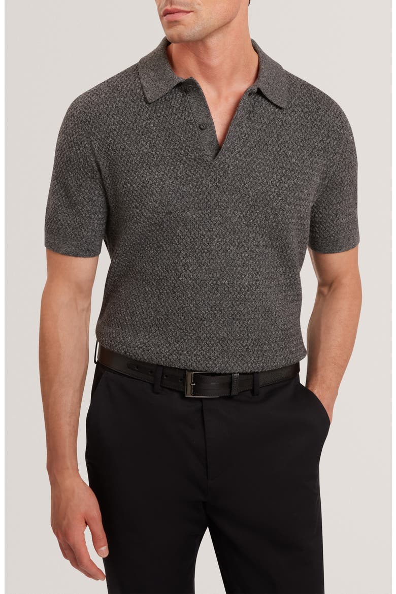 Janko Textured Polo, Main, color, MID-GREY