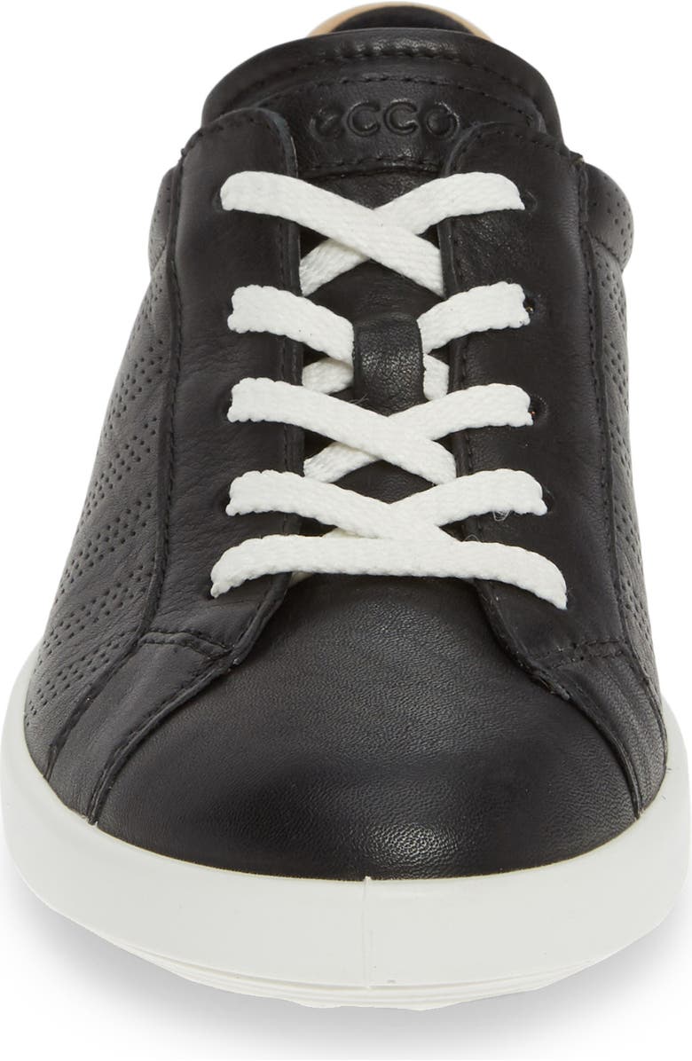 ECCO Leisure Tie Sneaker, Alternate, color, Black Leather
