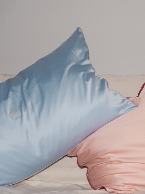 Lost Pattern Nyc Silk Pillowcase In Blue