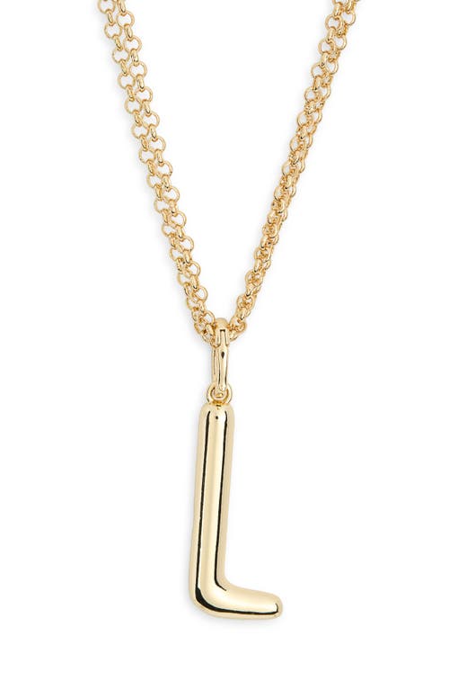 Leith Lowercase Initial Bubble Pendant Necklace In Gold
