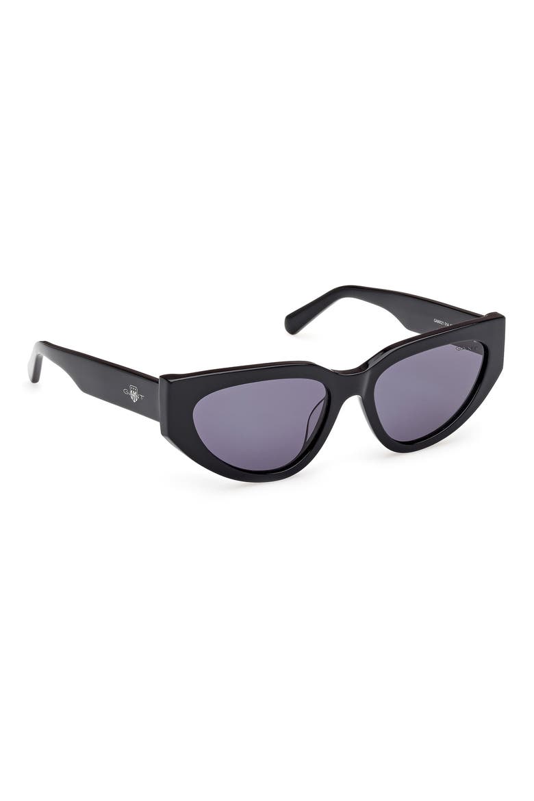 Cat Eye Sunglasses, Alternate, color, SHINY BLACK / SMOKE