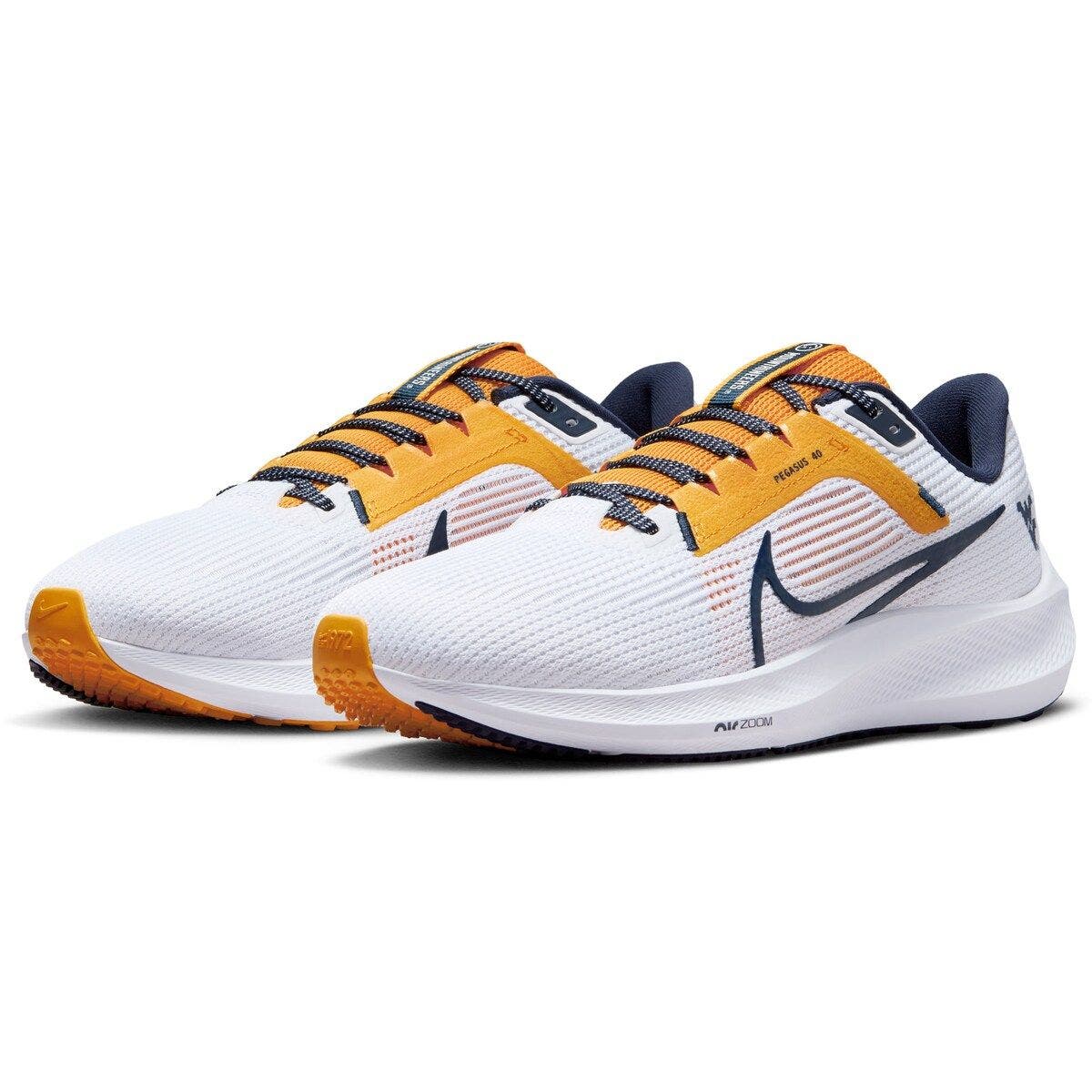 Nike Unisex Nike  White West Virginia Mountaineers Zoom Pegasus 40 Running Shoe, Main, color, White