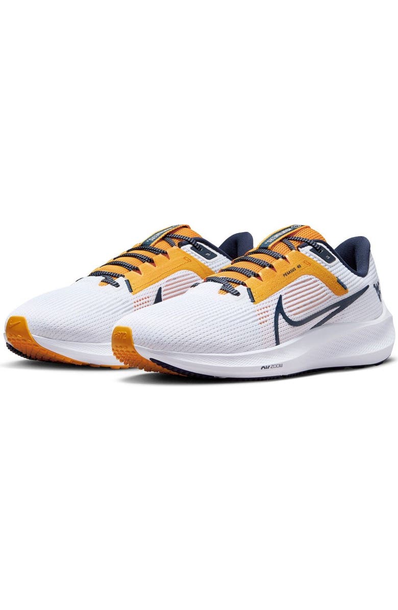 Nike Unisex Nike White West Virginia Mountaineers Zoom Pegasus 40 Running Shoe, Main, color, White