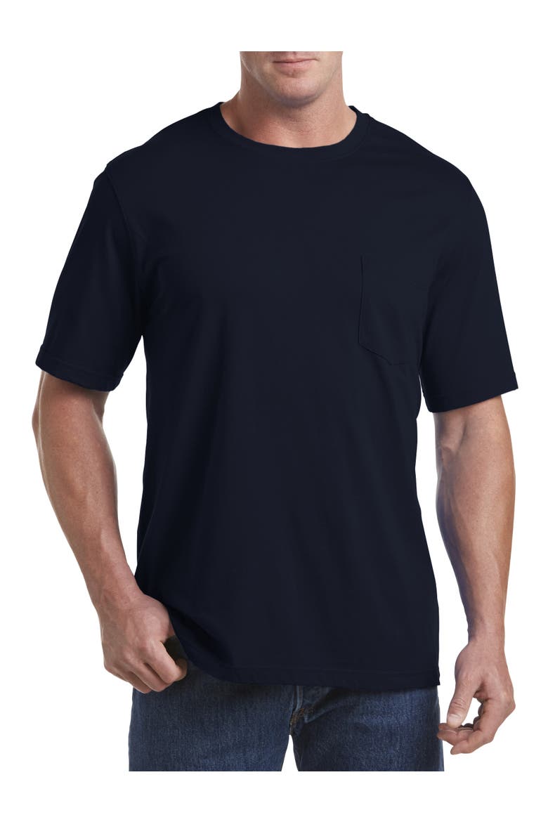 Big & Tall Moisture-Wicking Pocket T-Shirt, Main, color, NAVY