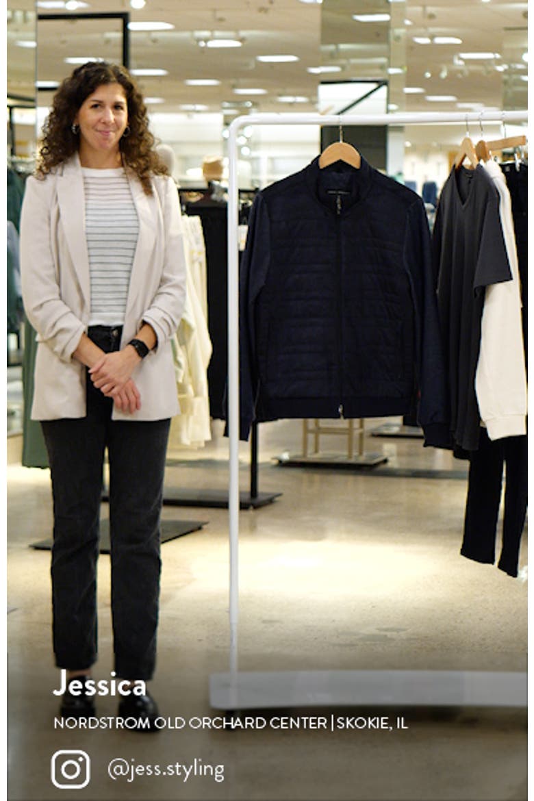 Renoir Mixed Media Faux Suede Quilted Jacket video