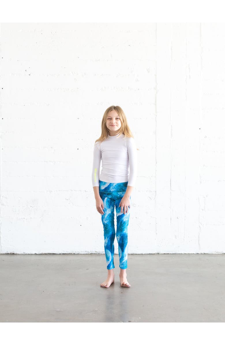 TUTUBLUE Girls' Rash Guard Swim Top - UPF 50+, Main, color, Solid Bright White