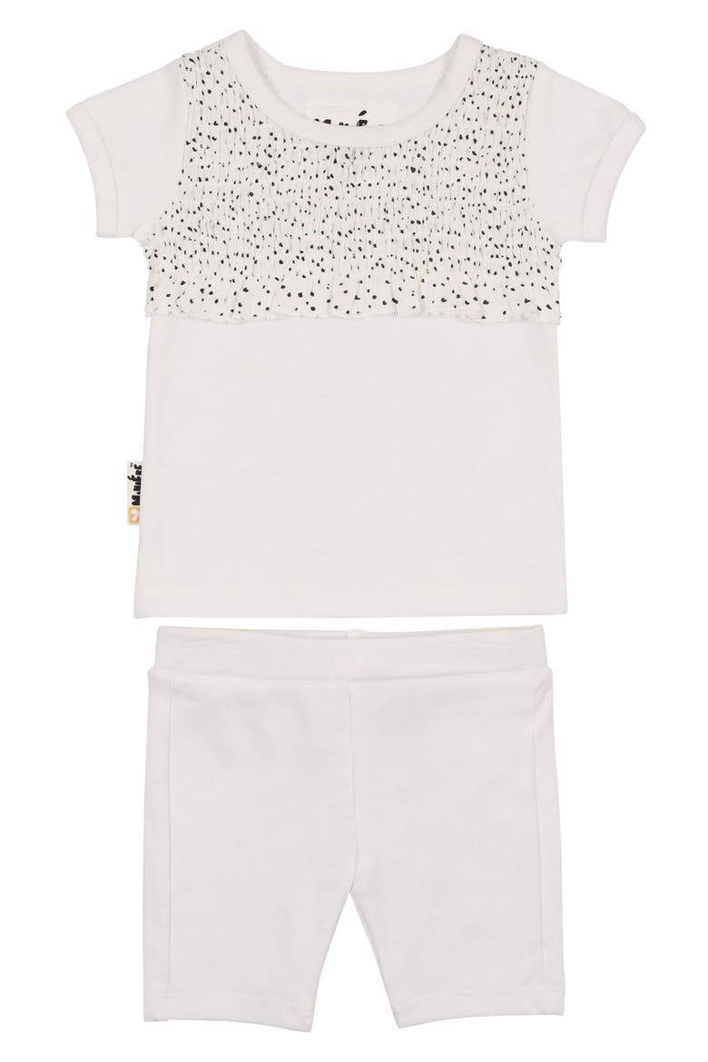 Kids' Speckled Smocked Top & Shorts Set, Main, color, WHITE GIRLS
