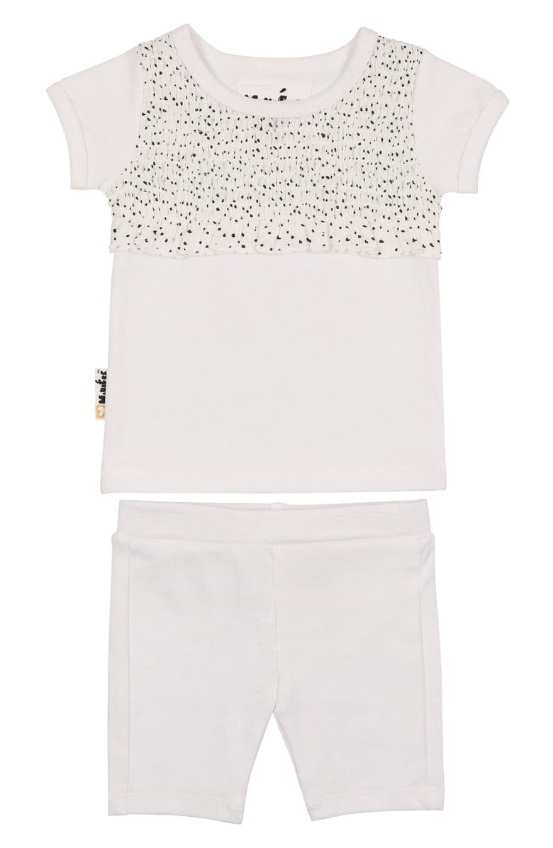 Manière Kids' Speckled Smocked Top & Shorts Set, Main, color, White Girls