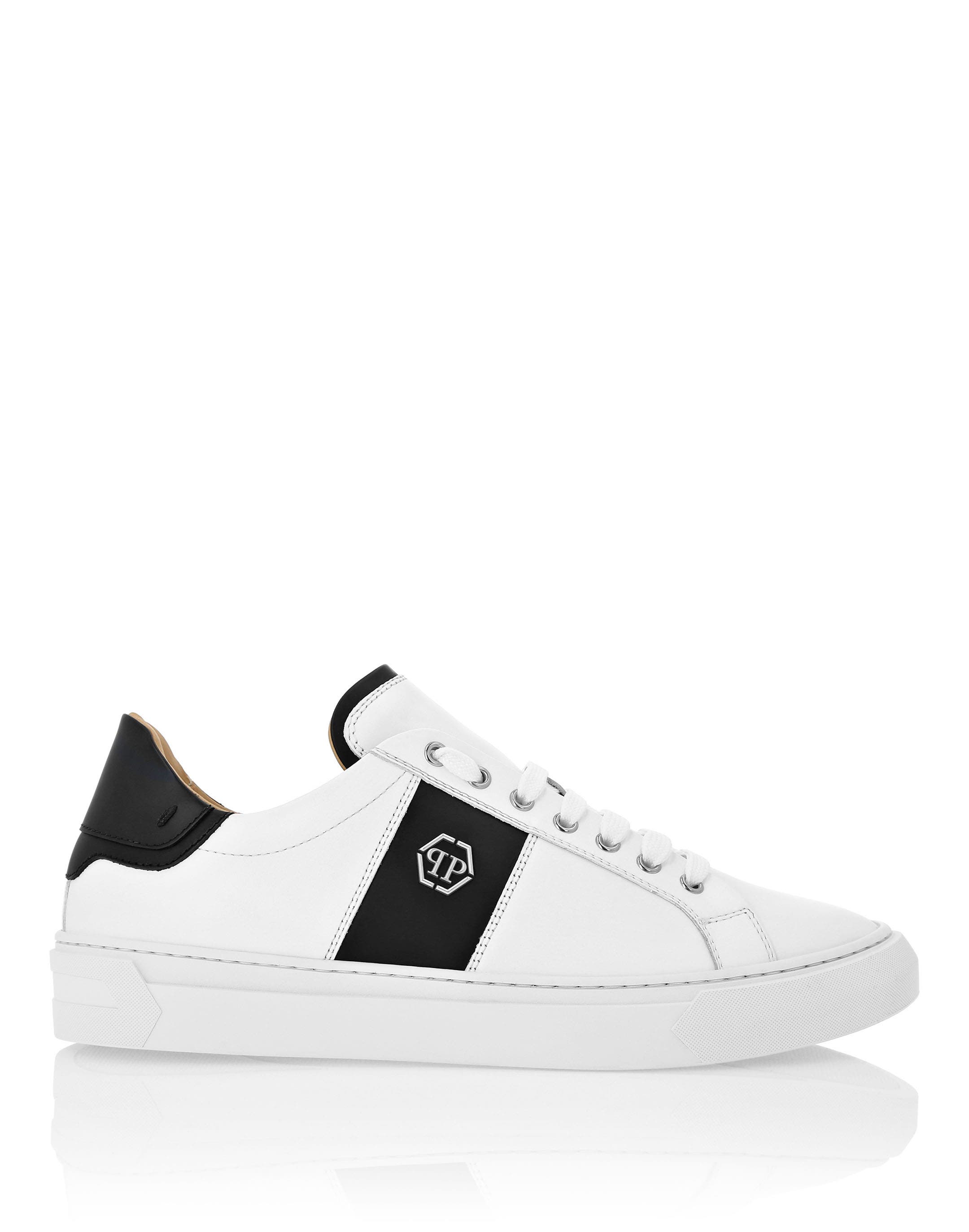 Leather Lo-Top Sneakers Hexagon Performace Men, Alternate, color, white/black