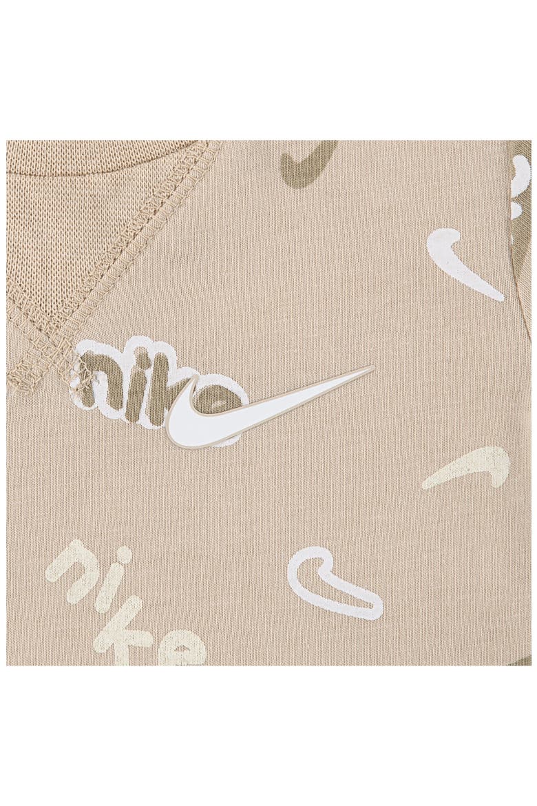 Swoosh Romper, Alternate, color, SANDDRIFT