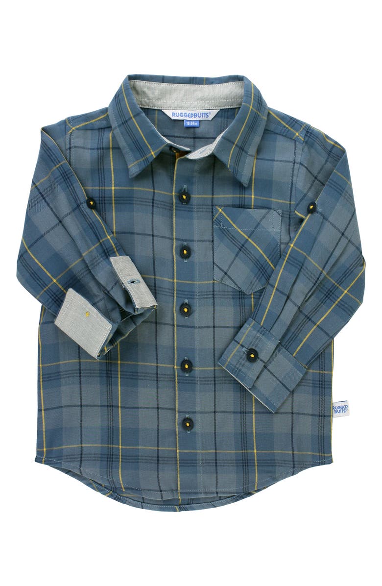 RuggedButts Quarter Zip Sweater & Plaid Shirt Set, Alternate, color,