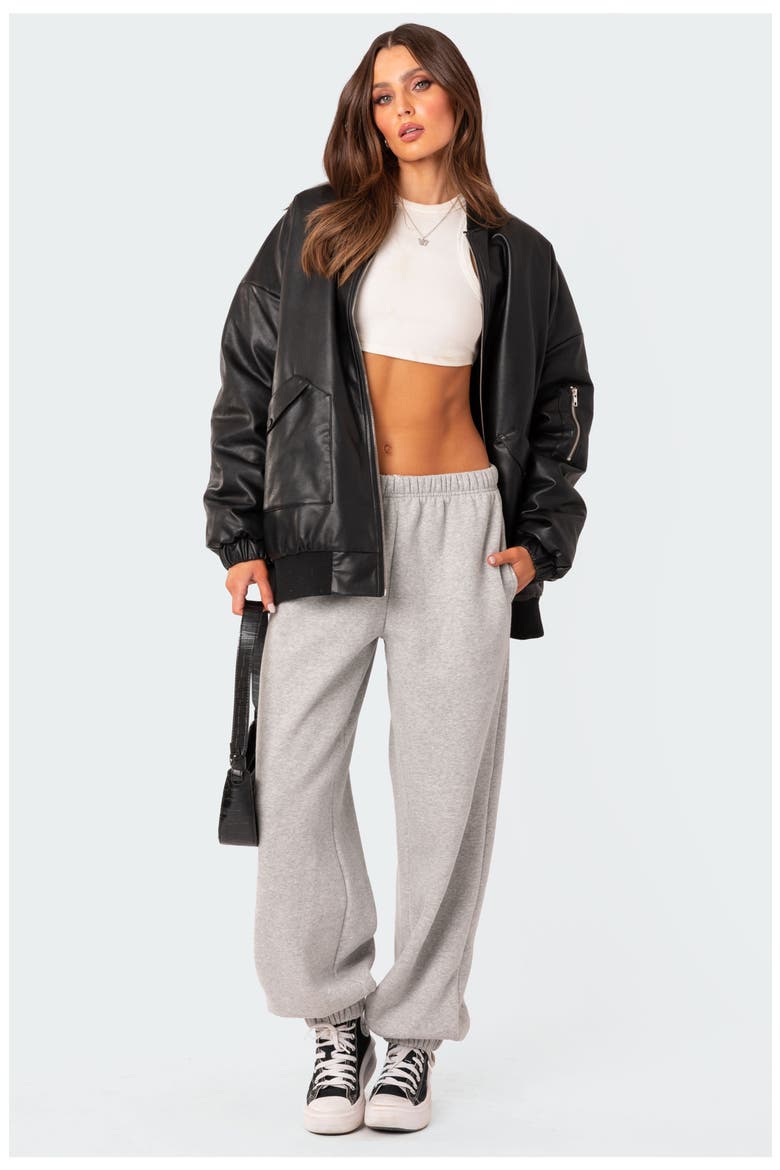 Clark Oversize Cotton Blend Sweatpants, Alternate, color, GREY-MELANGE