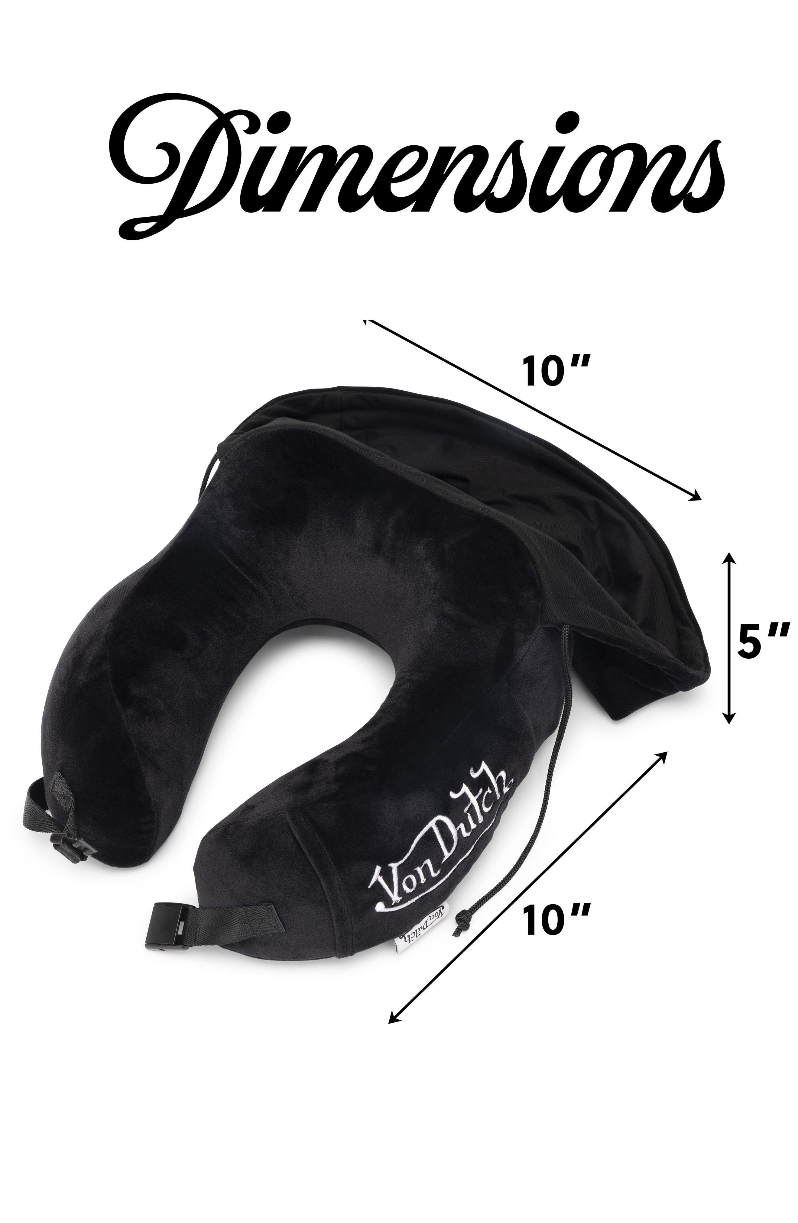 Von Dutch Eyeconic Hooded Ergonomic Memory Foam Travel Neck Pillow, Alternate, color, Black