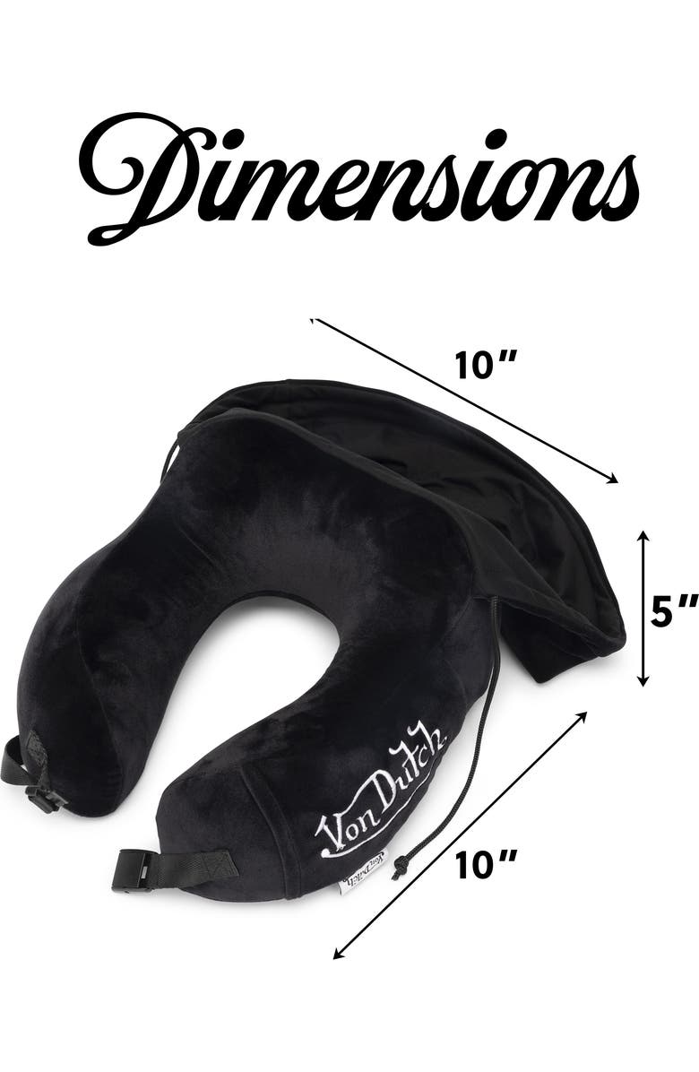 Von Dutch Eyeconic Hooded Ergonomic Memory Foam Travel Neck Pillow, Alternate, color, Black
